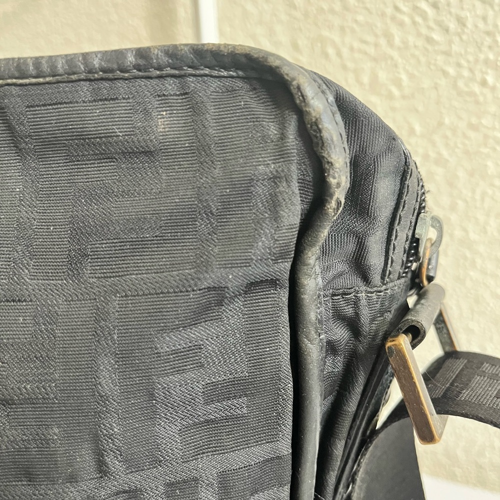 Fendi Black Tonal FF Jacquard Messenger Bag - Picture 12 of 16